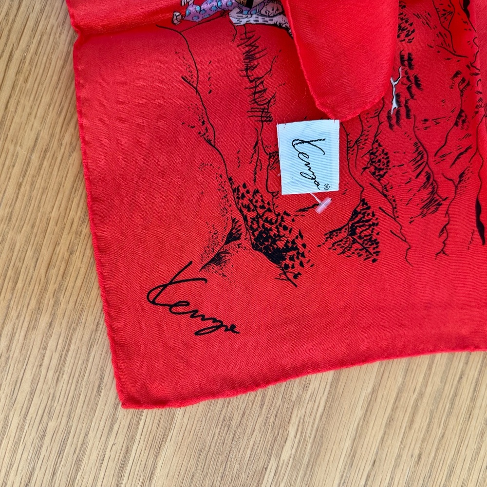 ASIAN PRINT SILK SCARF - Picture 2 of 3